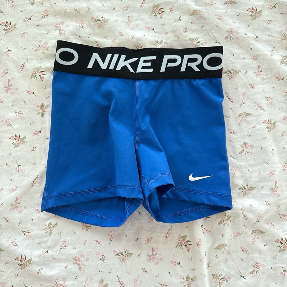 Nike Pro Royal Blue Shorts with Black Waistband